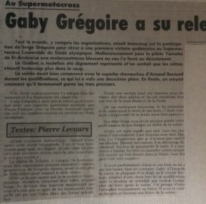 Gaby Grégoire Supermotocross Stade Olympique