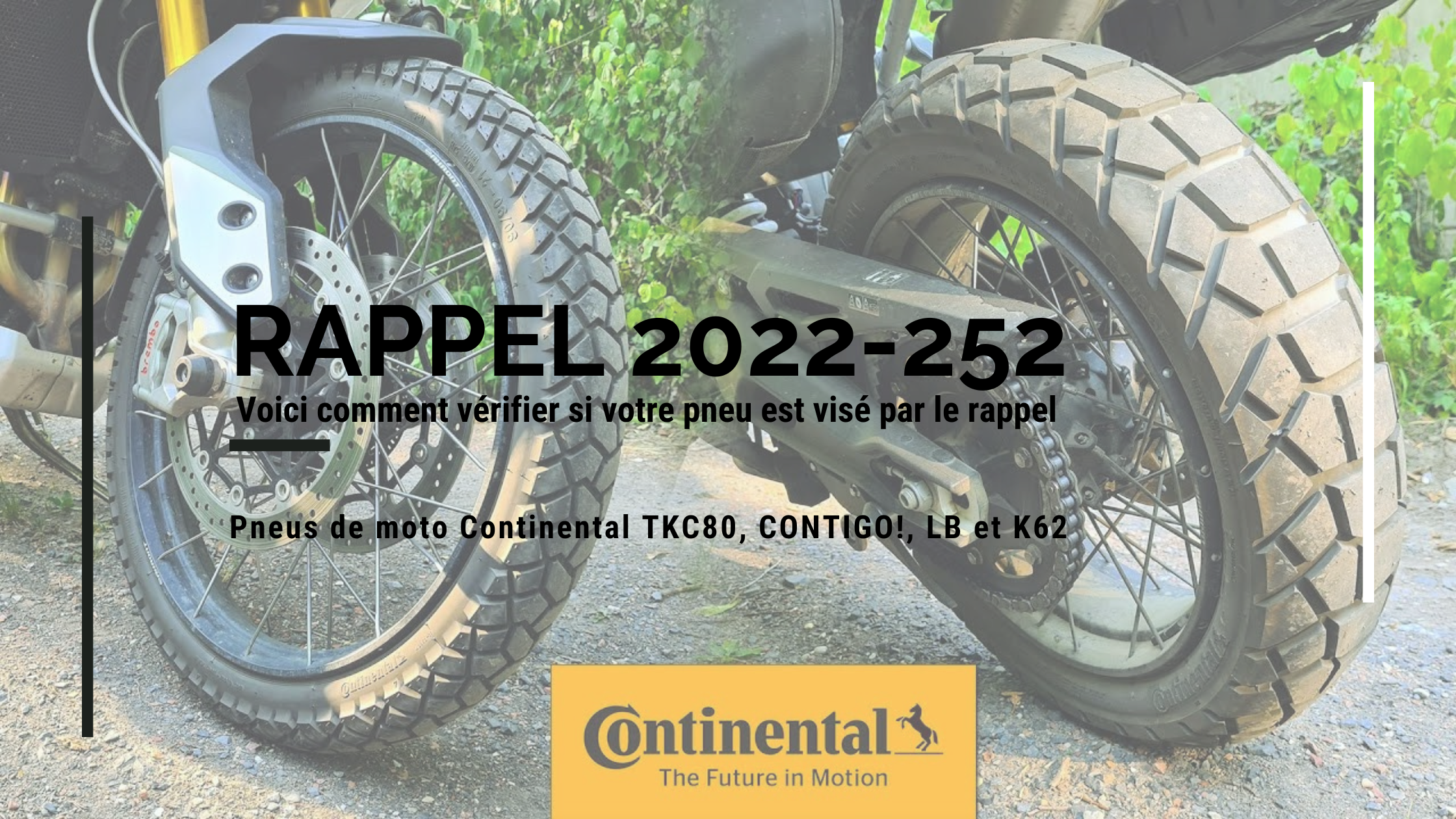 Rappel pneu moto Continental TKC80